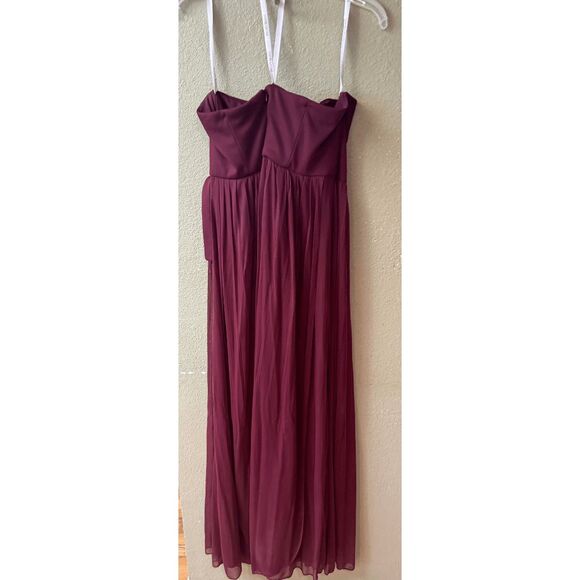 David's Bridal Versa Formal Garnet Red Wine Strapless Prom Bridesmaid's Dress - - Picture 2 of 4